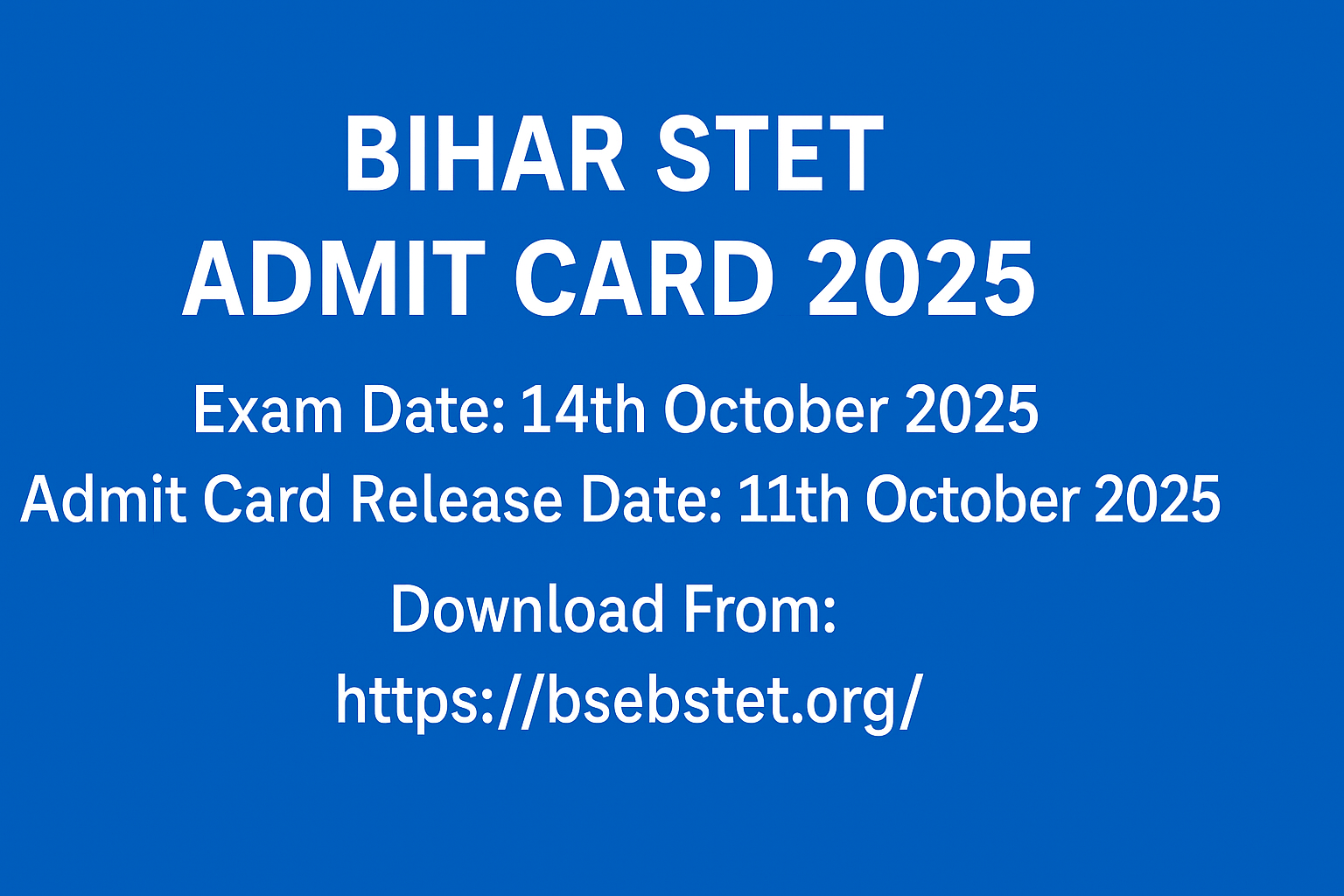 Bihar STET Admit Card 2025