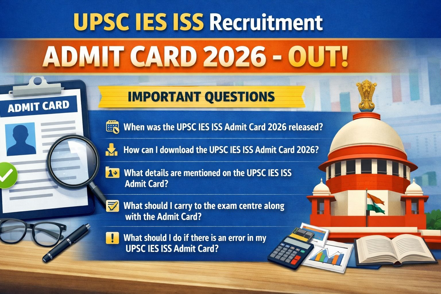 UPSC IES ISS Recruitment Admit Card 2026 - Out