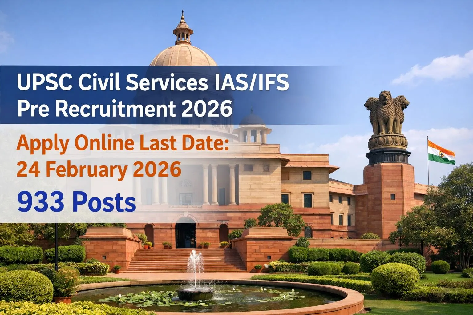 UPSC Civil Services IAS/IFS Pre Recruitment 2026