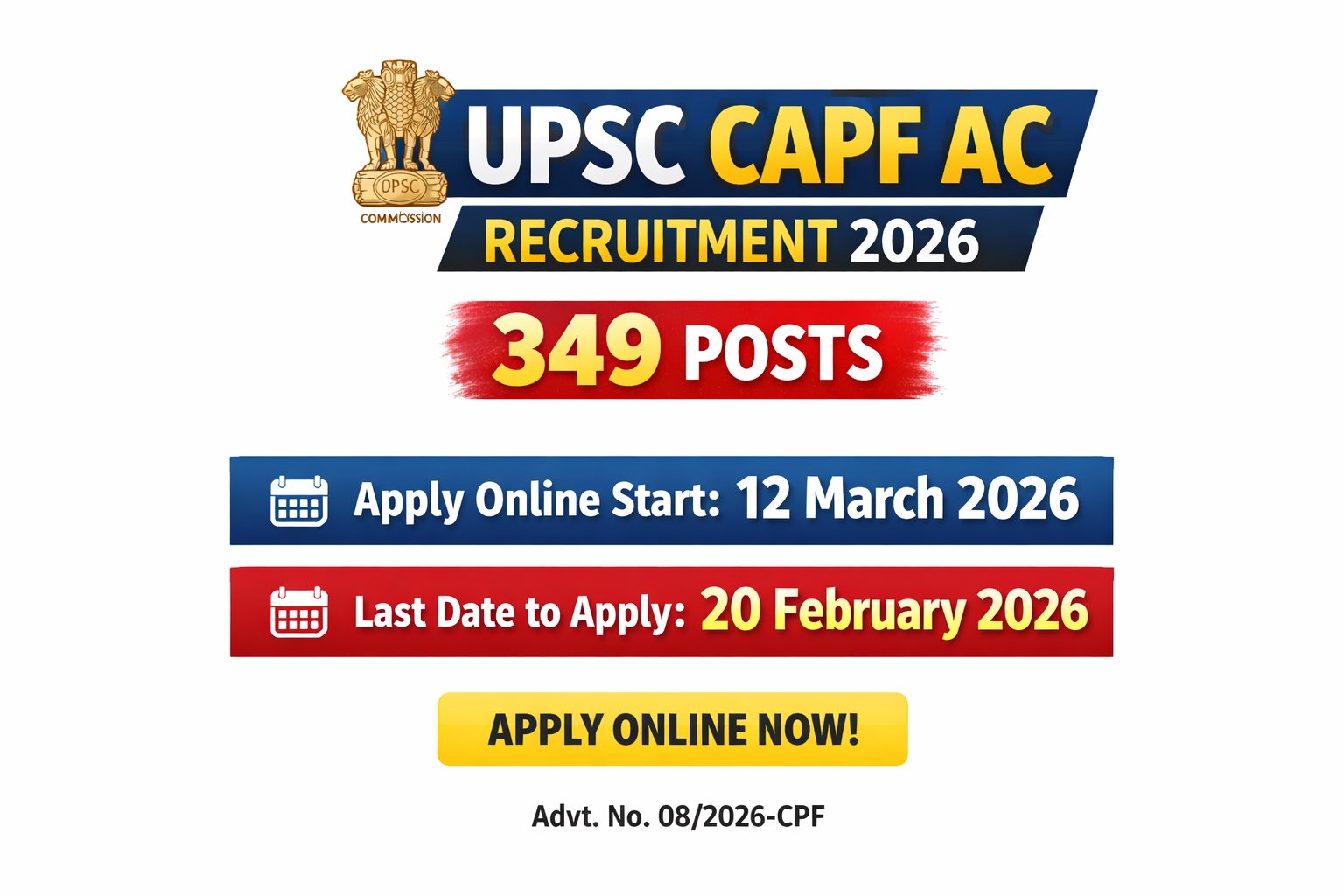 UPSC CAPF AC Recruitment 2026 Notification
