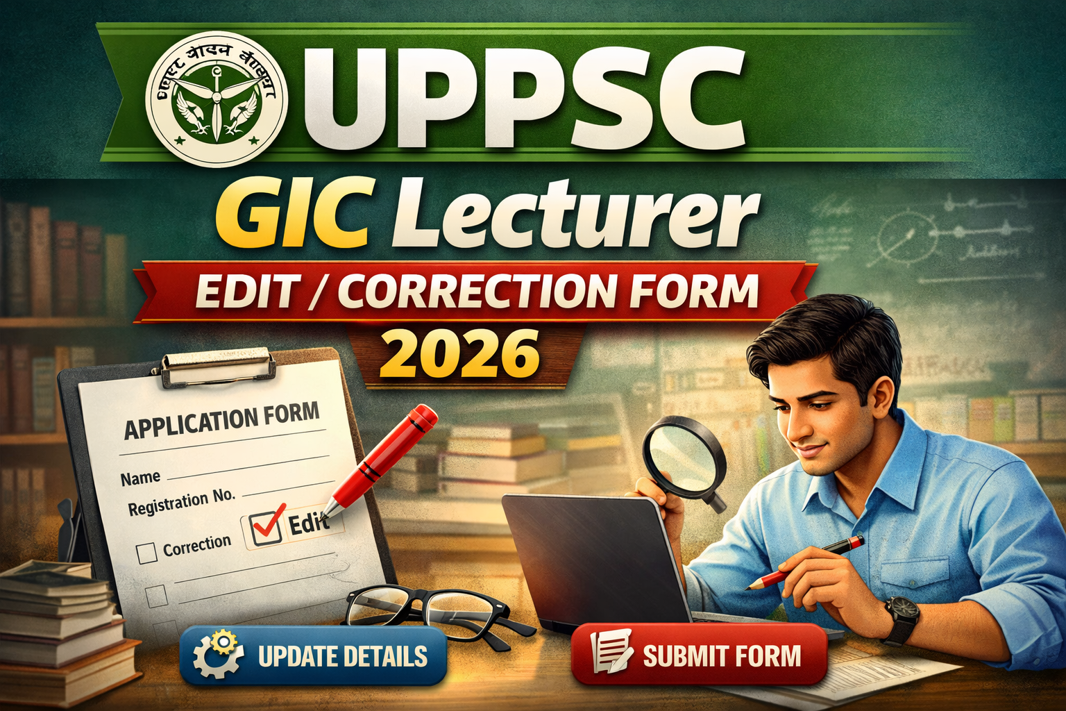 UPPSC GIC Lecturer Correction Form 2026: Last Date Today 27 March