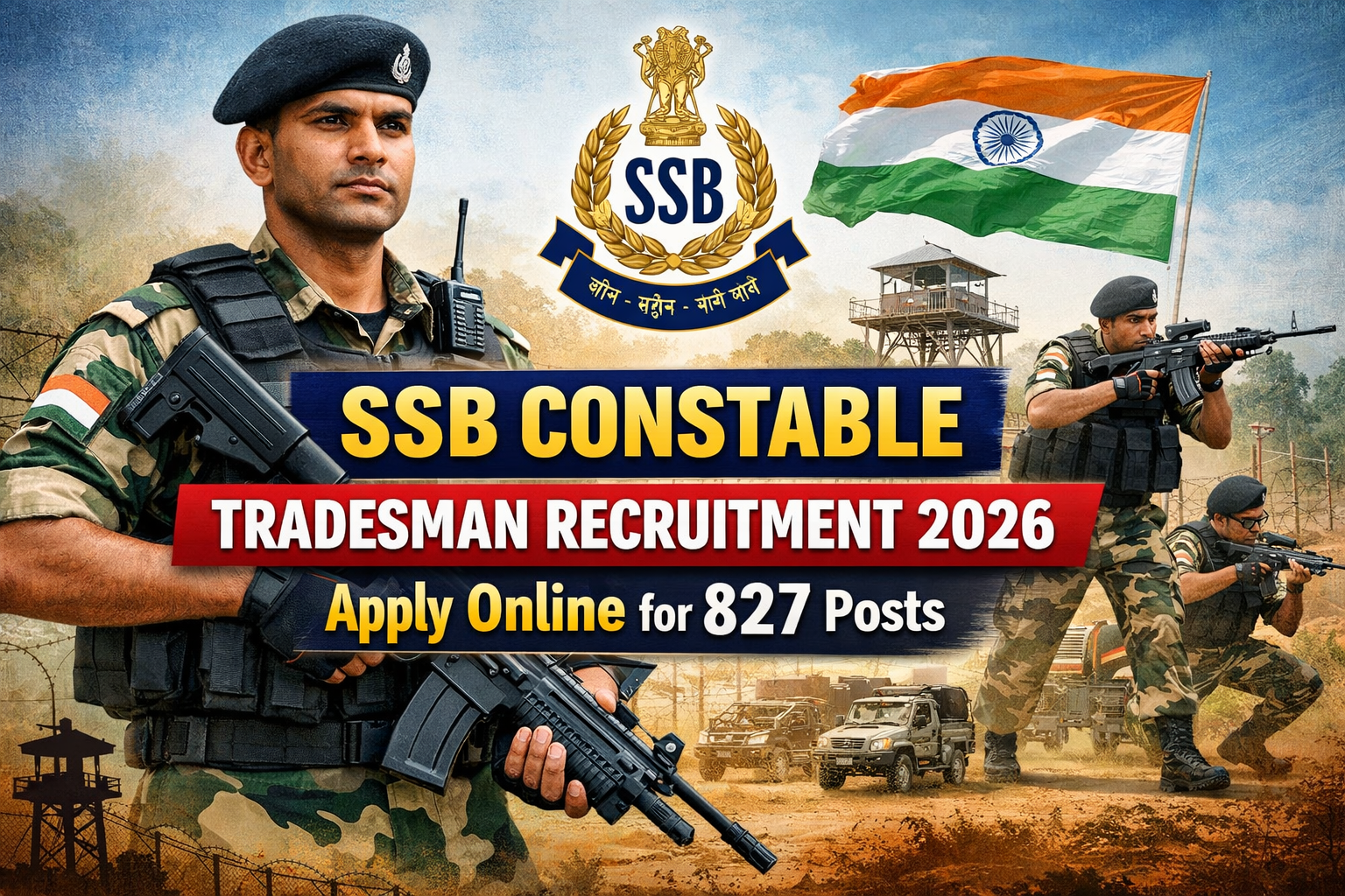 SSB Constable Tradesman Recruitment 2026 Apply Online for 827 Posts 