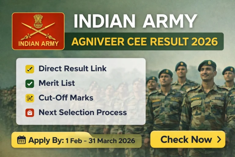 Read more about the article Indian Army Agniveer CEE Result 2026 – Out